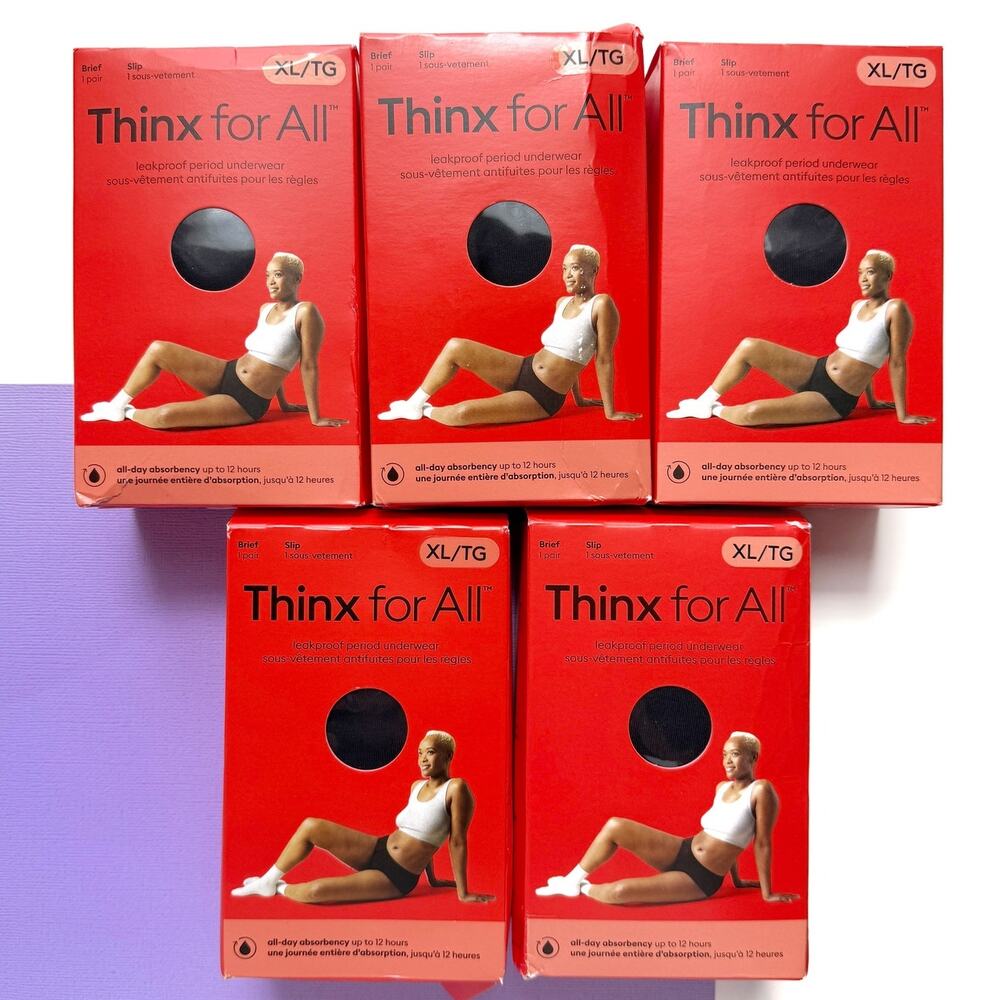 Thinx For All Reusable Period Underwear Briefs Black Leakproof XL